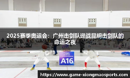 2025赛季奥运会：广州击剑队迎战昆明击剑队的命运之夜